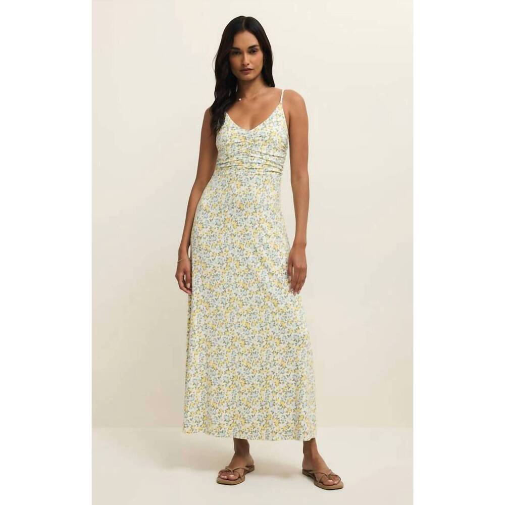 NEW Z SUPPLY faya idra ditsy maxi dress in cloud